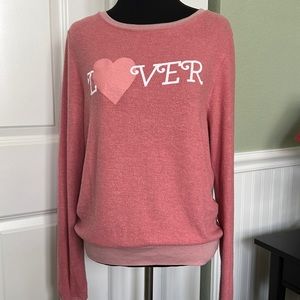 Wildfox "Lovers" Dark Pink/Mauve Baggy Beach Jumper/Sweatshirt - XS